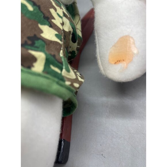Christmas hunter plush standing snowman figurine decor white green camo READ - Picture 9 of 11